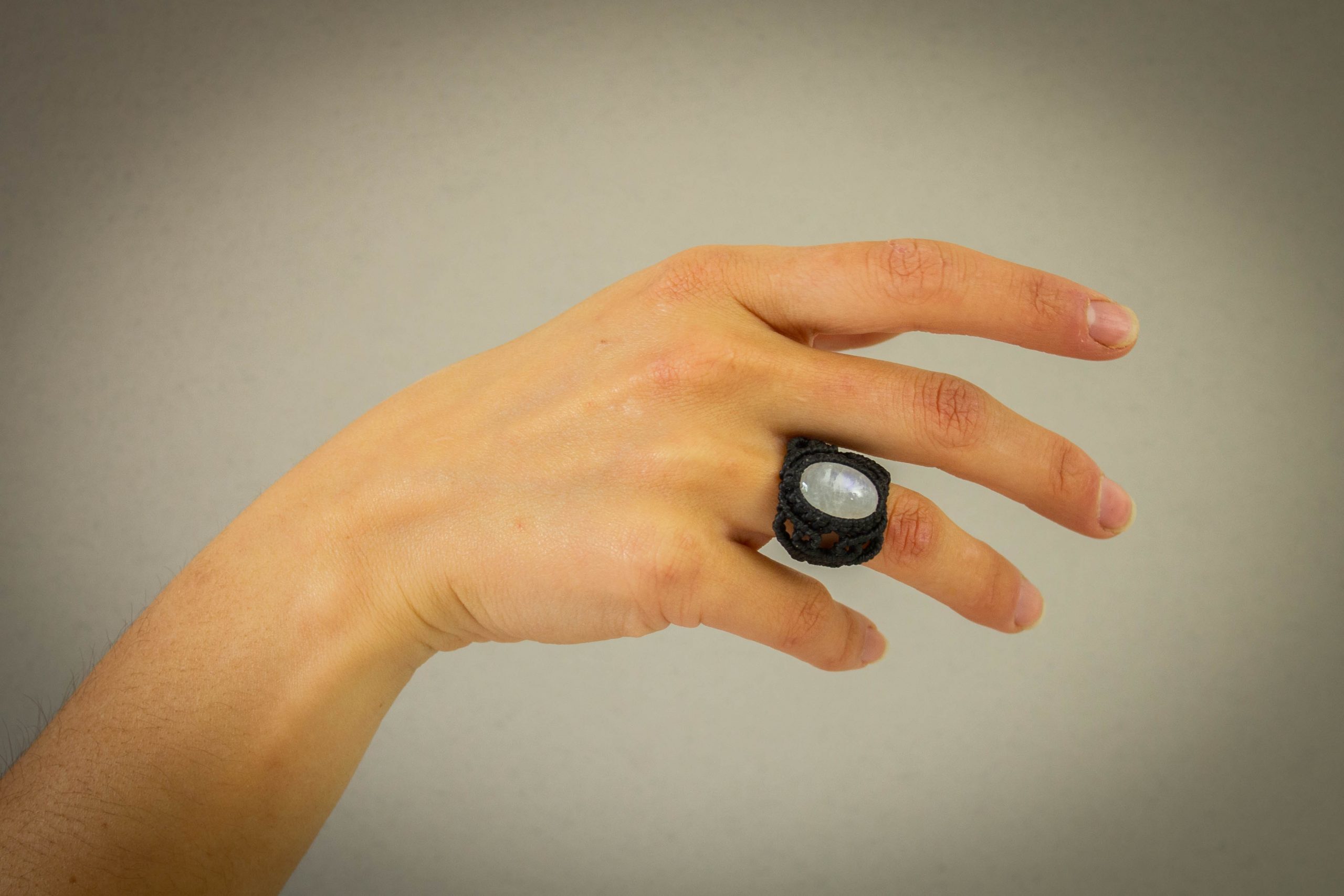 Anillo Piedra Luna Negro - Imagen 3